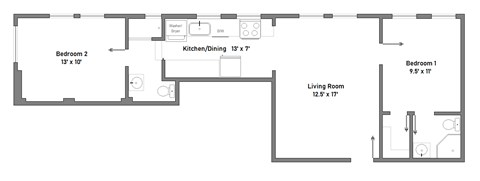 2 Bedrooms / 2 Bathrooms